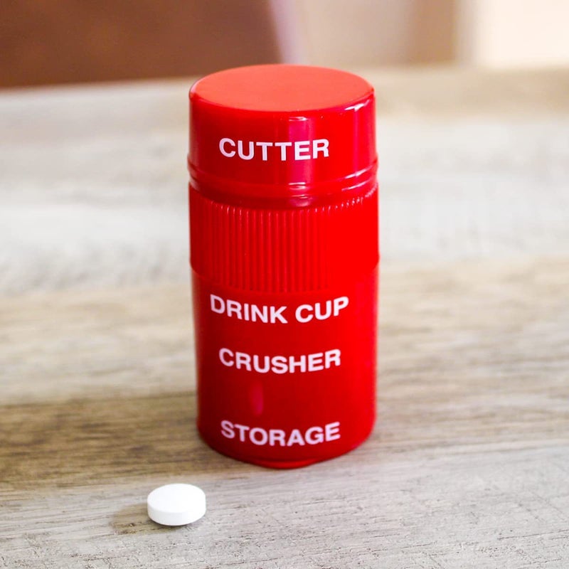 Same Pp Plastic Multi-Function Medicine Cutter Portable Three-In-One Tablet Storage Medicine Box Medicine Grinder - Image 4